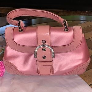 Coach Pink Satin/Suede Handbag